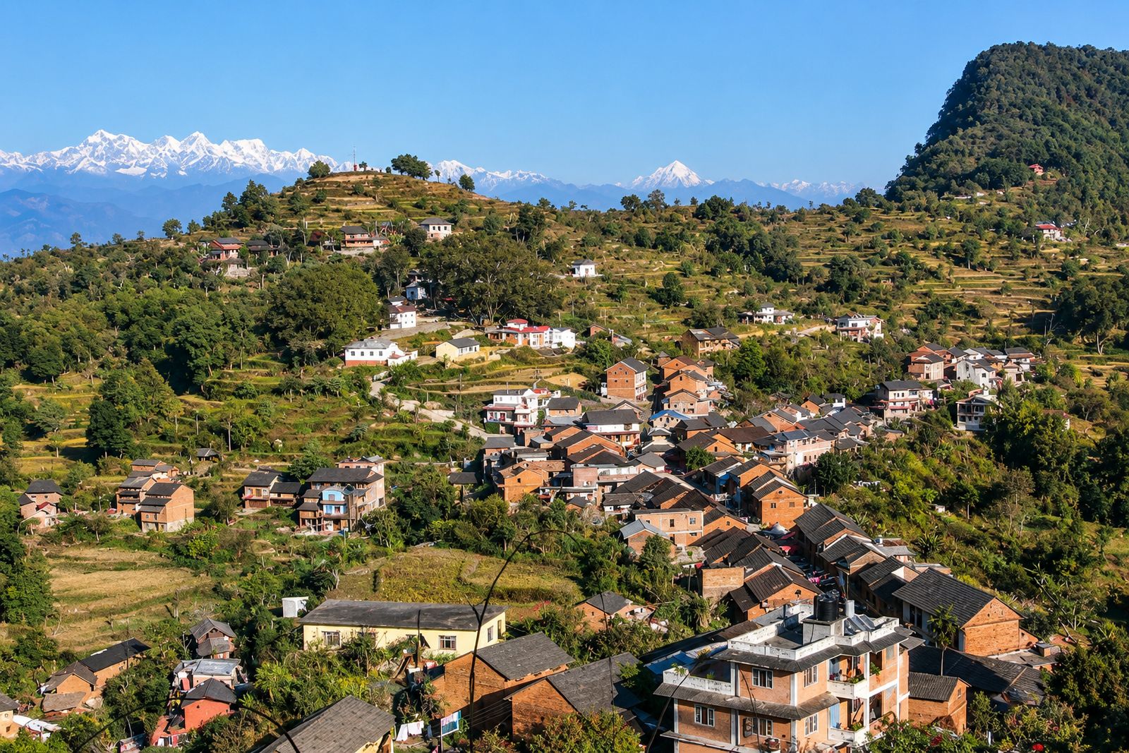 Himalayan view from Bandipur